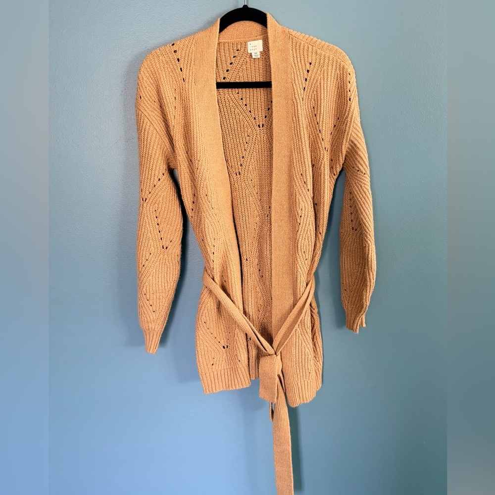 a new day Camel Knit Cardigan XS